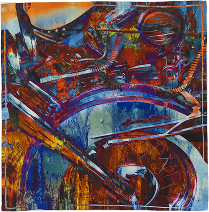 An ArtSoie silk edition that may be handled or worn according to its edition guidance